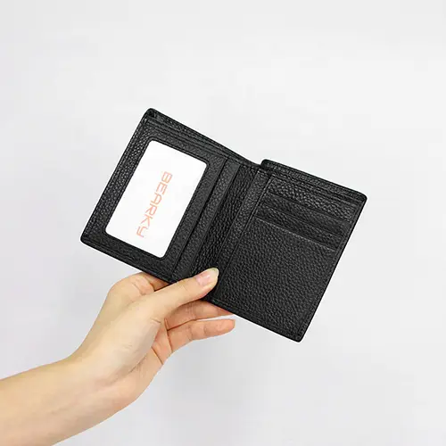  Slim RFID-Blocking Leather Card Holder Wallet